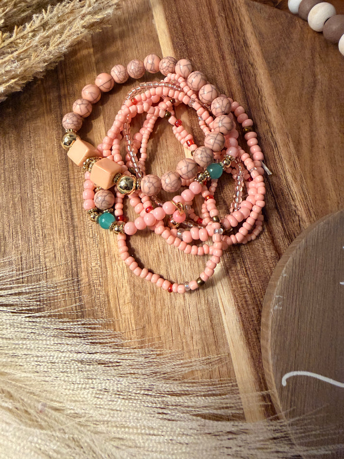 Bloom Bracelet Set (Pink)