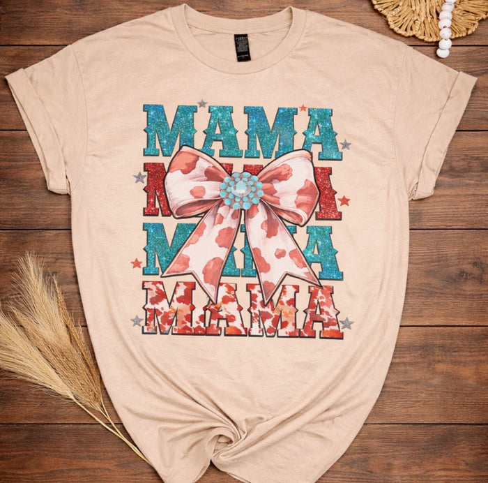 Mama with bow tee
