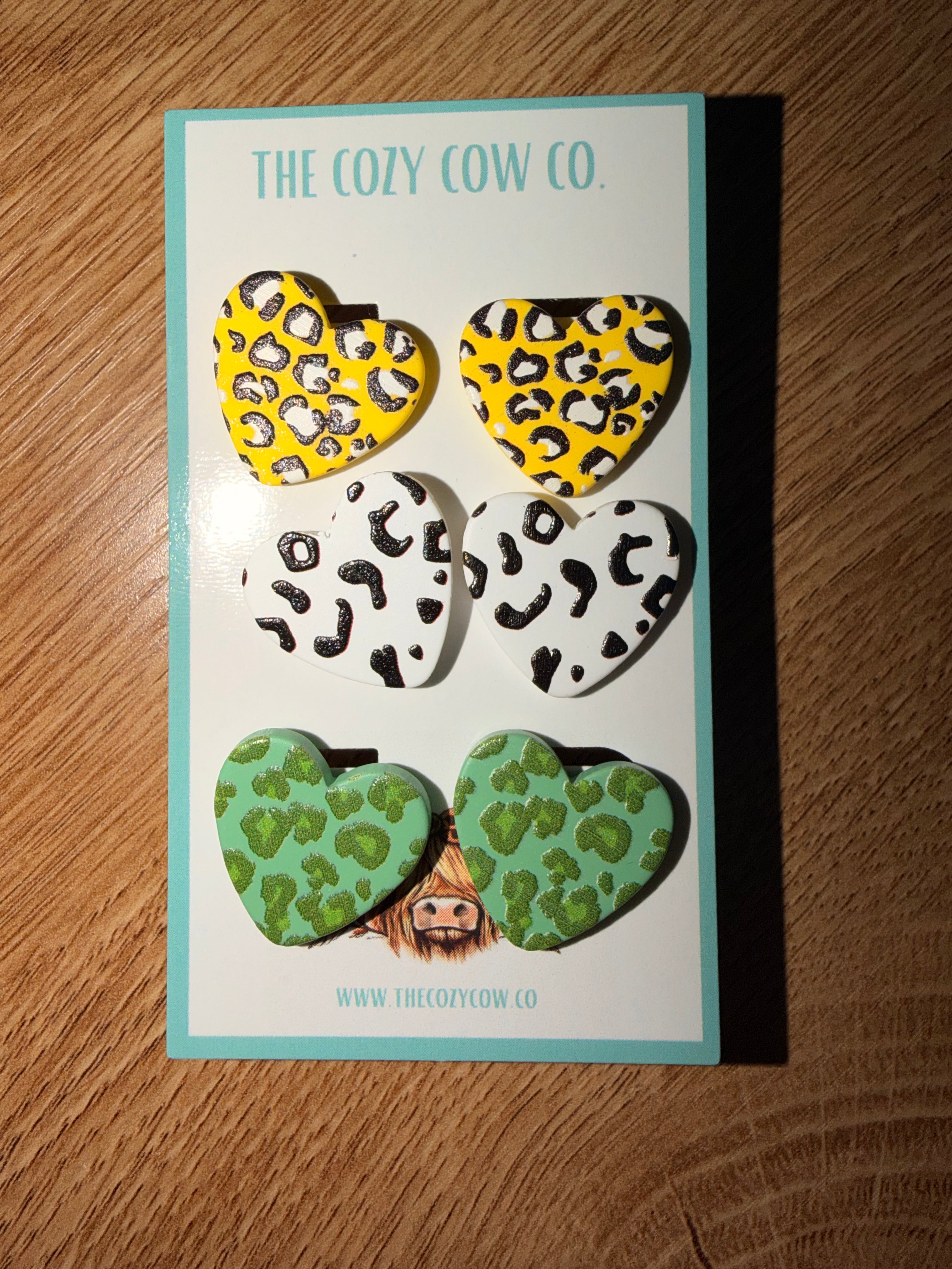 Yellow heart studs