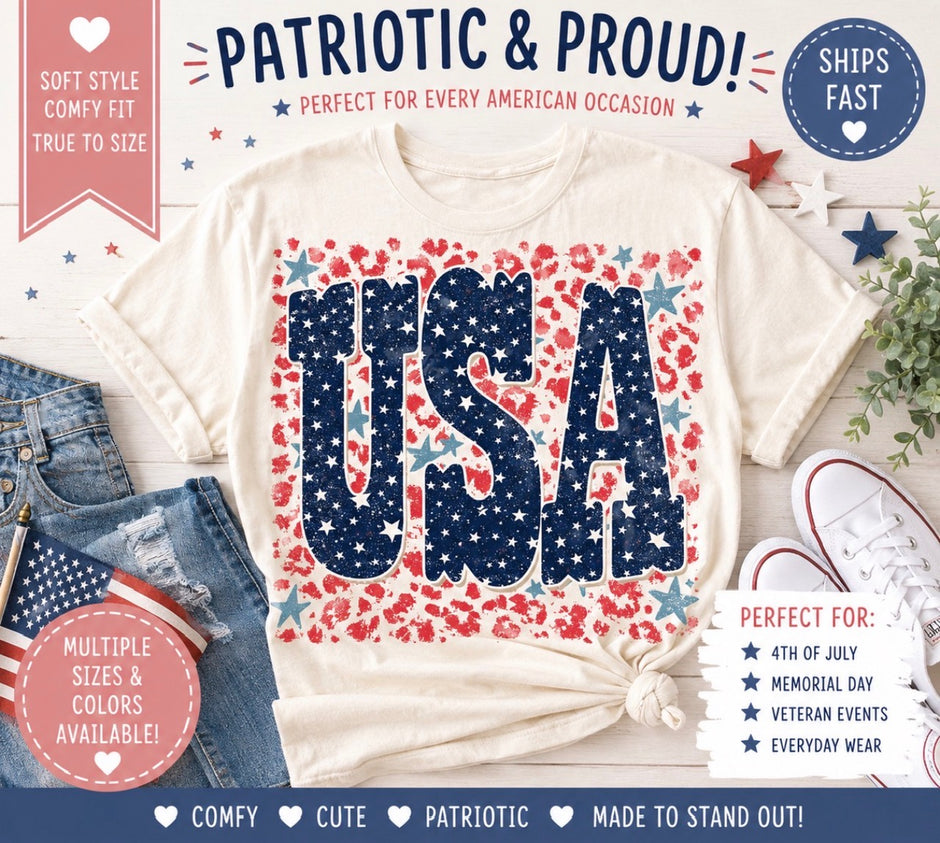 USA Leopard Tee