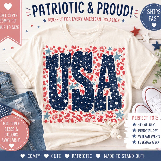USA Leopard Tee