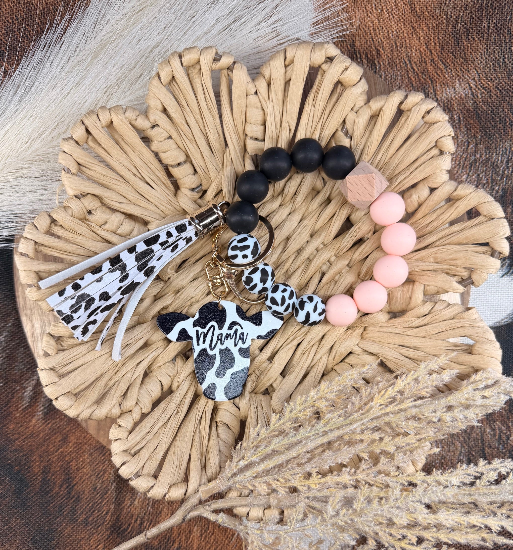 Cozy Cow Wristlet - Blush