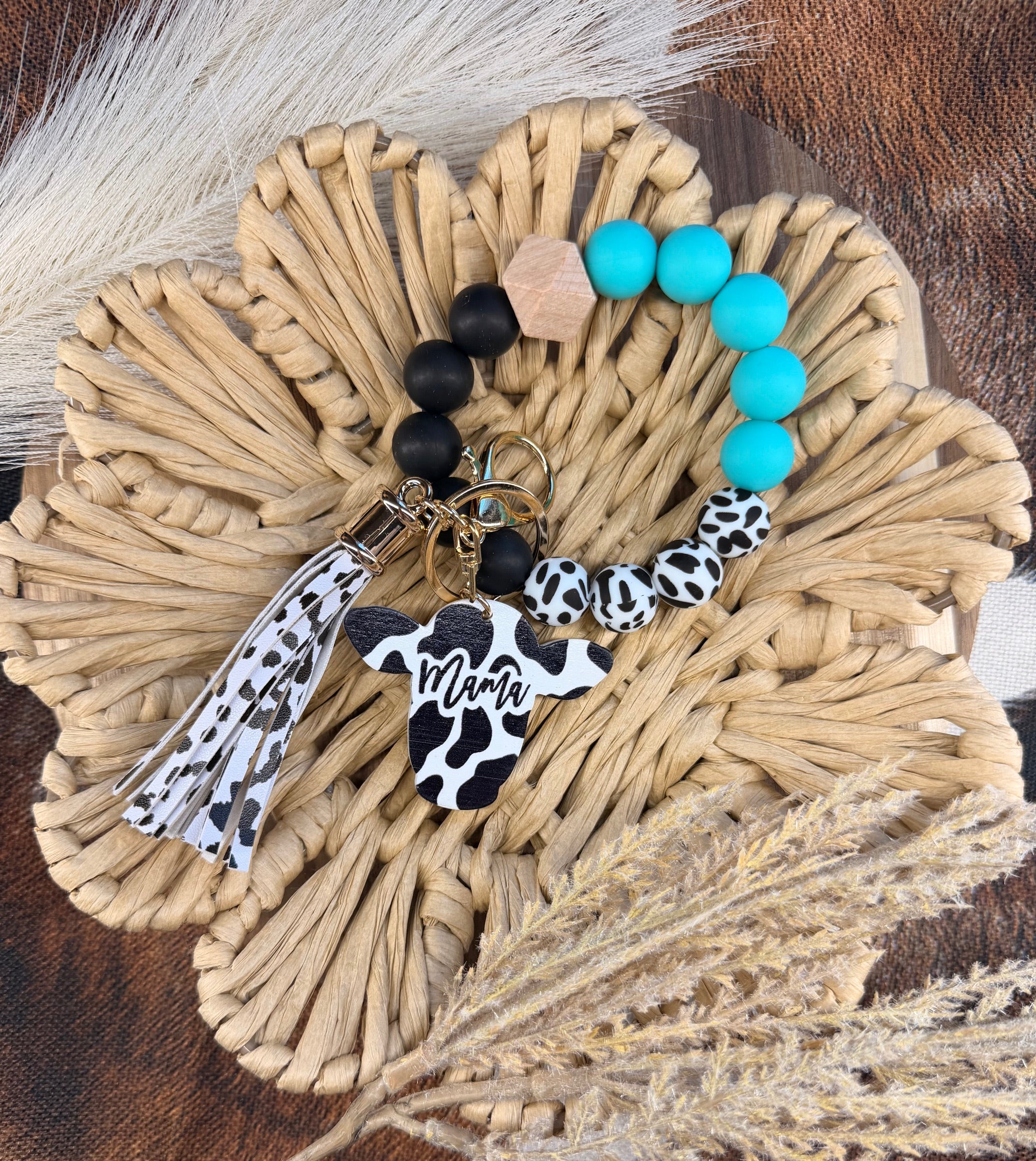 Cozy Cow Wristlet - Turquoise