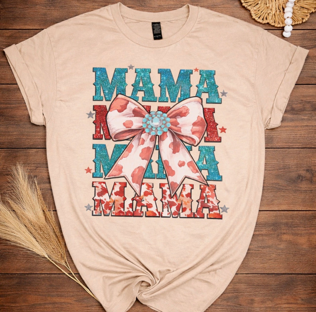Mama with bow tee