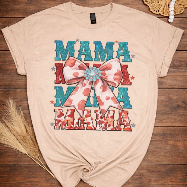 Mama with bow tee